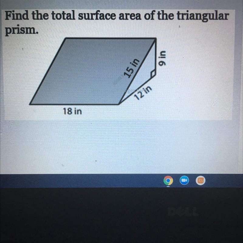 Find the total surface area of the triangular prism.-example-1