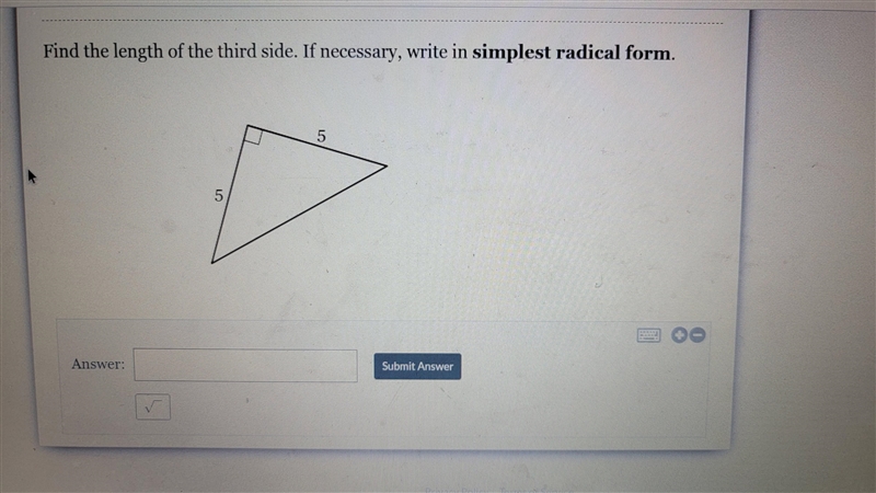 Need help with this, finding the length of the third side-example-1