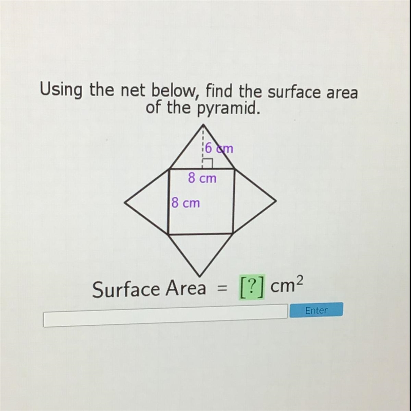 What is the surface area of this? Please help me. Very urgent. Thanks!-example-1