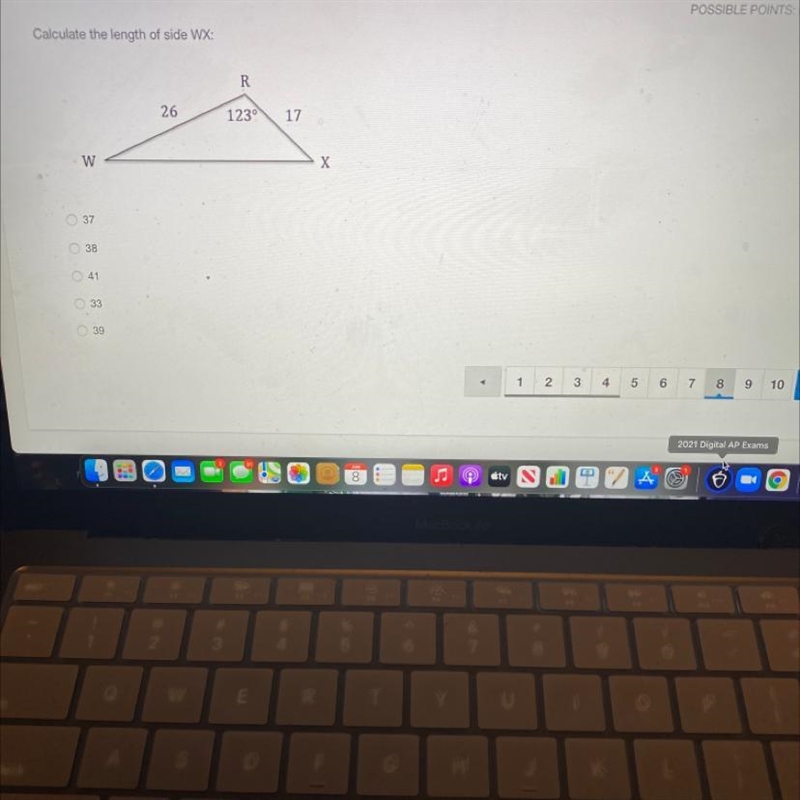 Calculate the length of side WX:-example-1