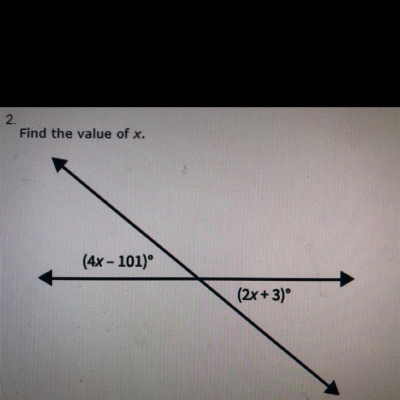 Find the value of x A.) 46 B.)31 C.)52 D.)107-example-1