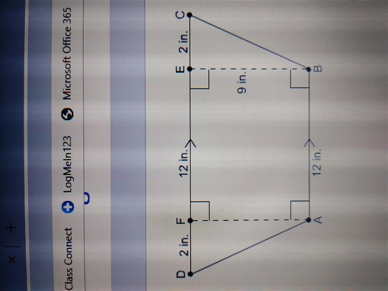 What is the area of this trapezoid? 50in2 108in2 126in2 192in2 (The 2 means square-example-1