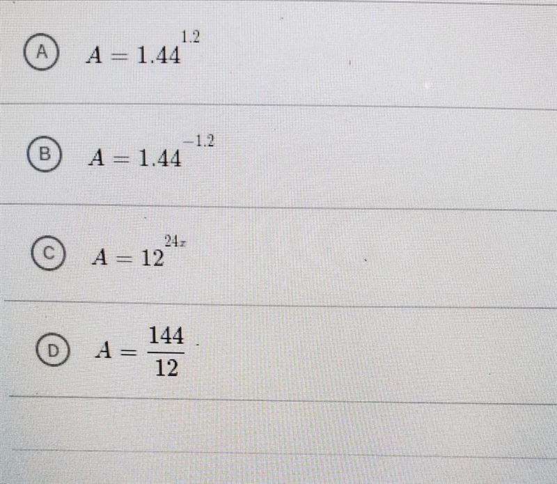 What is the value of A when we rewrite 1.44^1.2x as A^x​-example-1