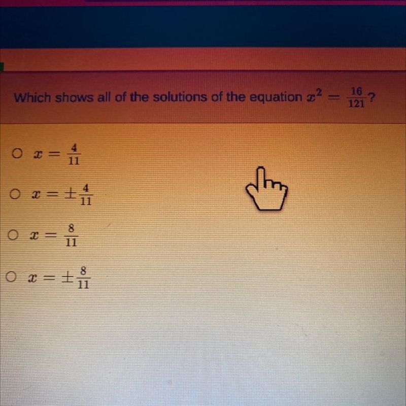 Which shows all of the solutions of the equation? h e l p-example-1