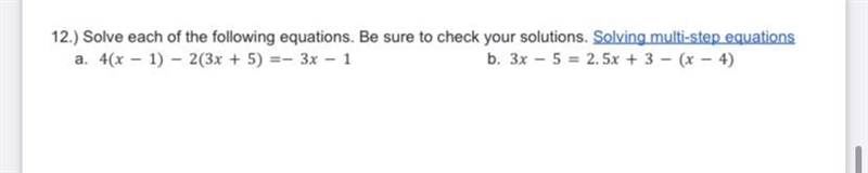 Solve each of the following equations. Be make sure to check your solutions. Solve-example-1