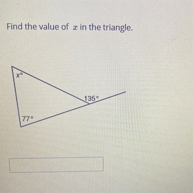 Find the value of w in the triangle. x 1359 770-example-1