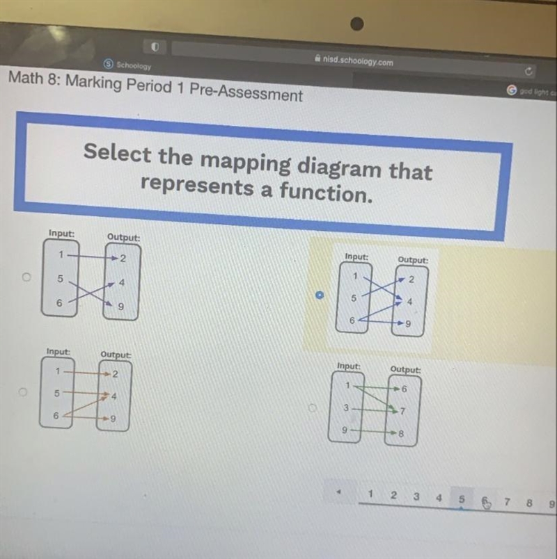 ￼Pls help asap!!! which mapping diagram represent a function?-example-1