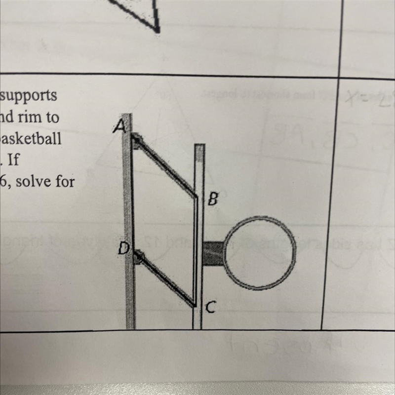 9. A parallelogram is formed by the supports that attach a basketball backboard and-example-1