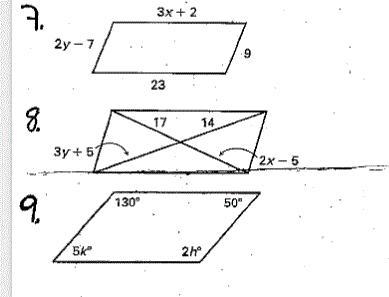 Find the value of each variable in the parallelogram-example-1