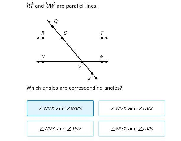 Which angles are corresponding angles?-example-1