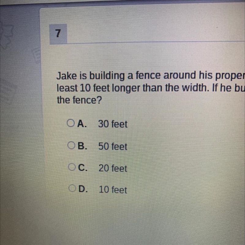 Jake is building a fence around his property. He wants the perimeter to be no more-example-1