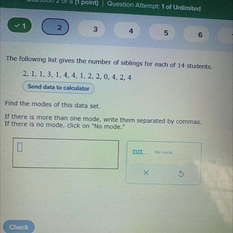 Find the modes of this data set.-example-1