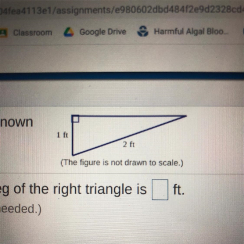 What is the length of the unknown leg of the right triangle?-example-1