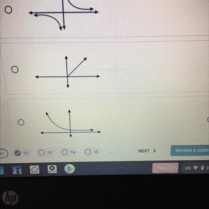 11. Which of the following is a graph of exponential decay? Please help very urgent-example-1