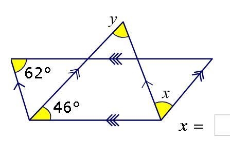 Find angles x and y. I really need this as fast as possible, is it alright if u can-example-1