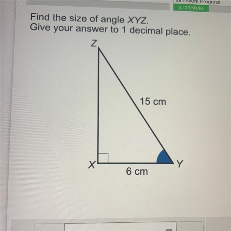 Find the size of angle XYZ Give your answer to 1 decimal place.-example-1