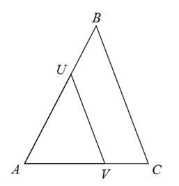 Given that the two triangles are similar, solve for x if AU = 20x + 108, UB = 273, BC-example-1