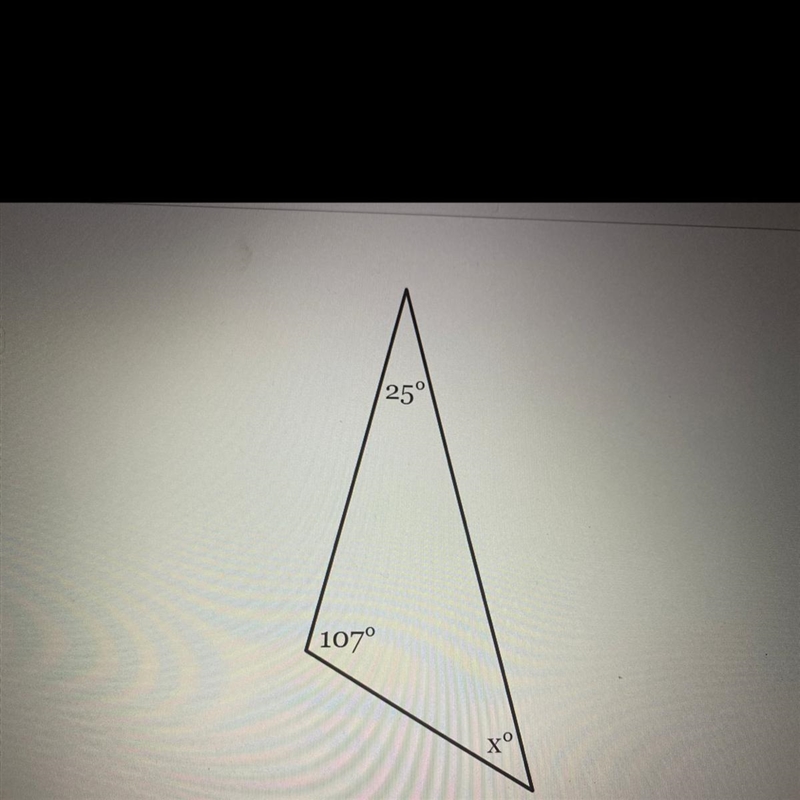 The measures of the angles of a triangle are shown in the figure below. Solve for-example-1