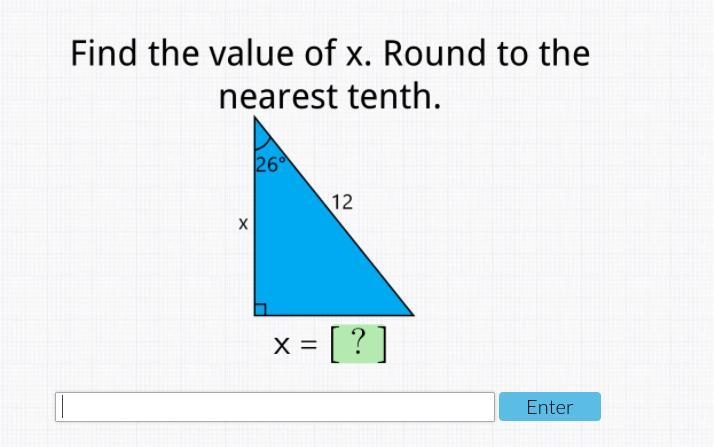 Find the value of x. Round to the nearest tenth.-example-1