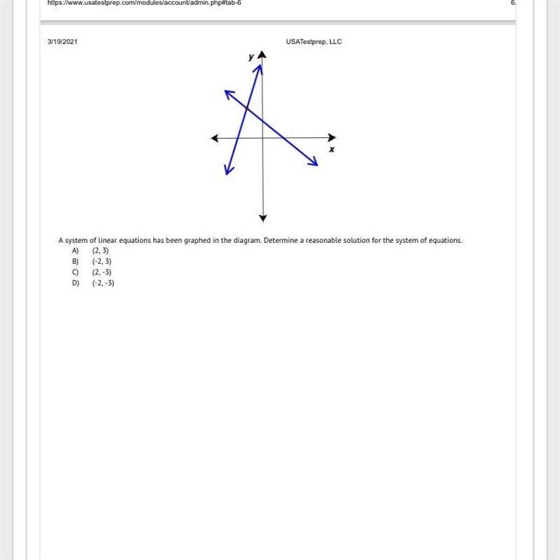 A system of liner equation has been graphed in the diagram. Determine a responsible-example-1