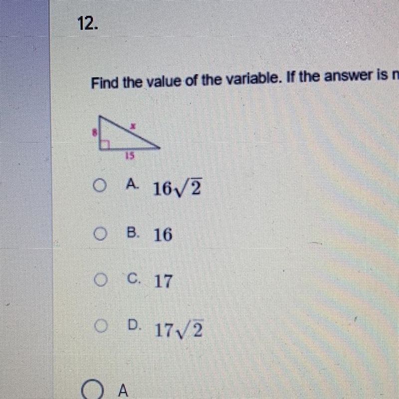 Find the value of the variable. If the answer is not an integer, leave it in simplest-example-1