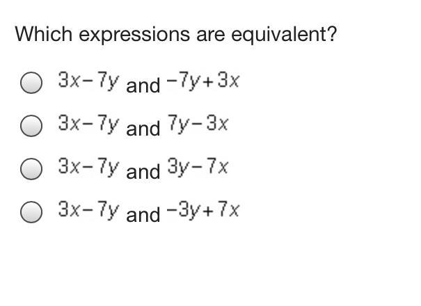 Which expressions are equivalent? A. B. C. D.-example-1