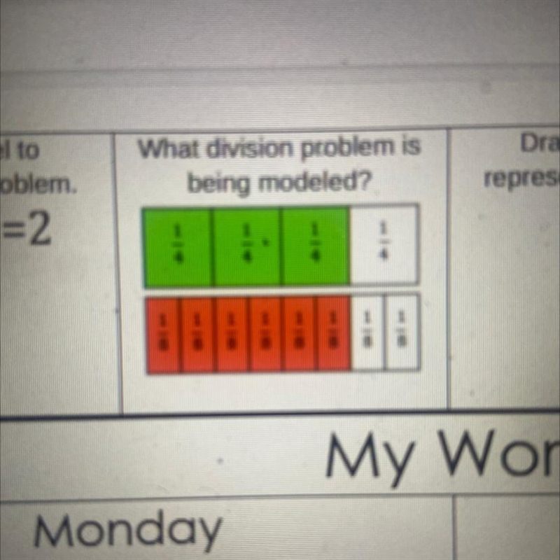 What division problem iS being modeled?-example-1