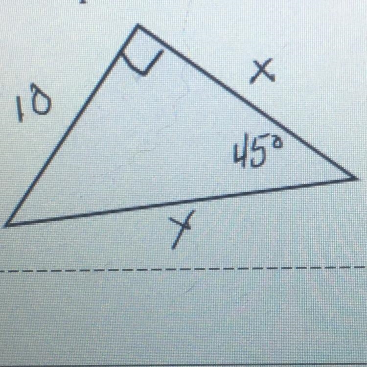 1) Find the missing side. Give each answer in simplest radical form.-example-1