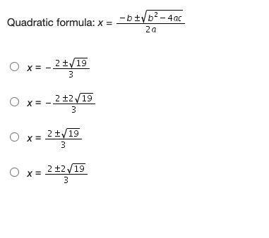 In simplest radical form, what are the solutions to the quadratic equation 0 = –3x-example-1