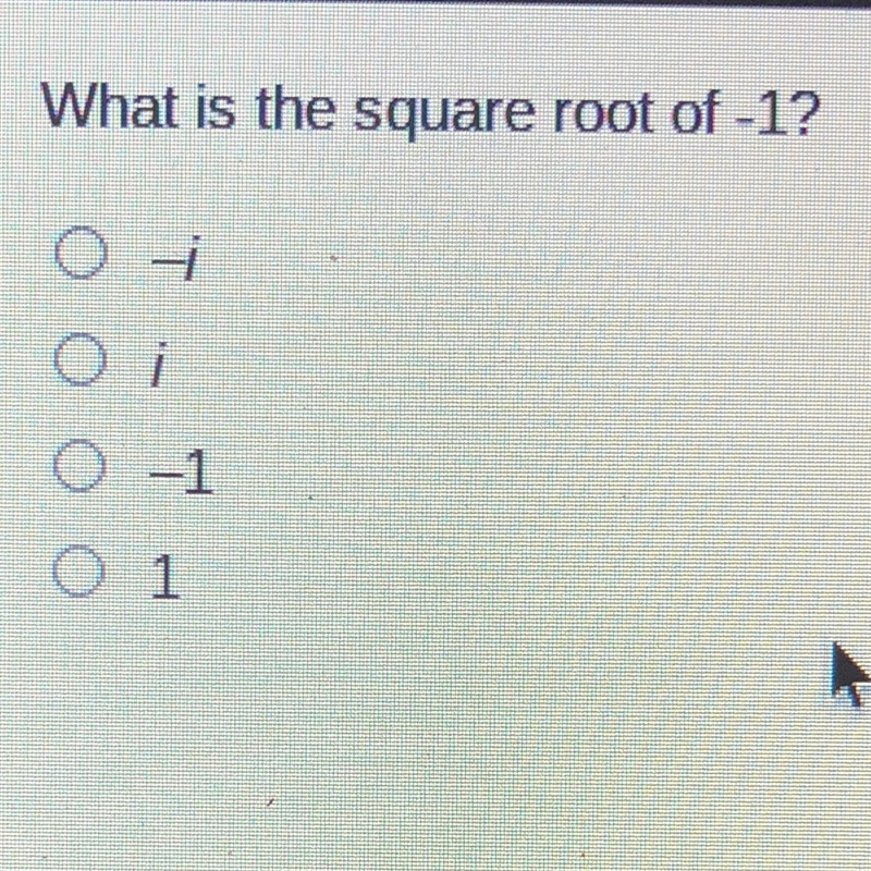 What is the square root of -1?-example-1