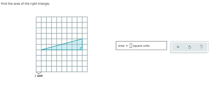 Ahaha please help. Find the area of the right triangle-example-1