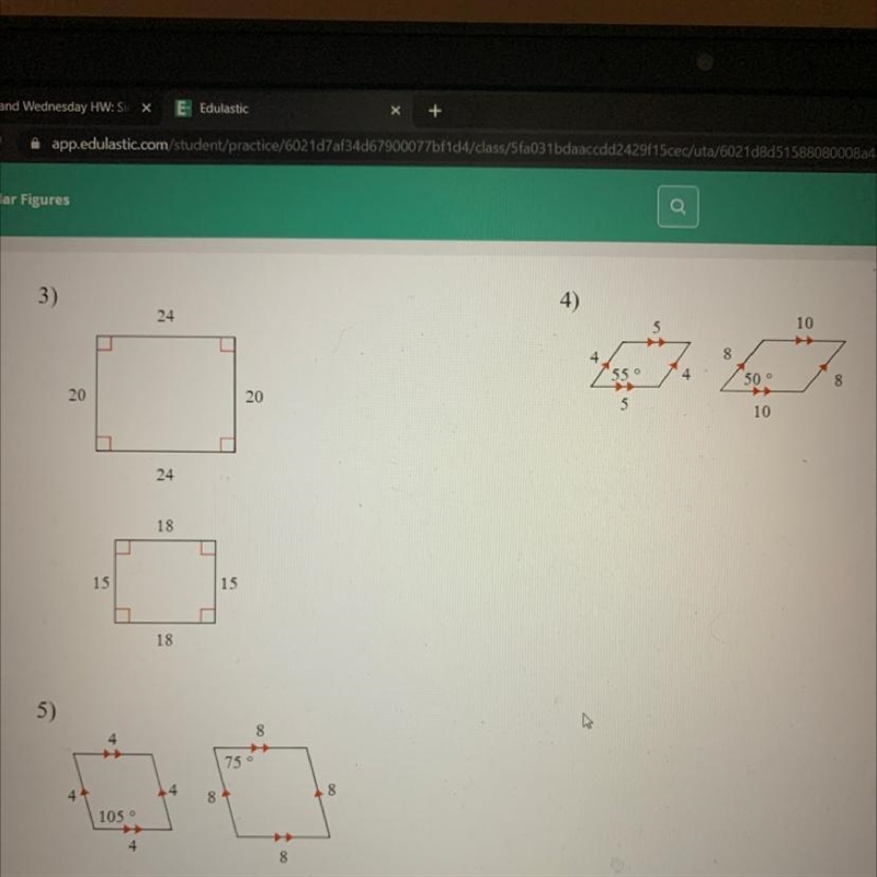 Question: state if the polygons are similar. (these are only 3 yes or no questions-example-1