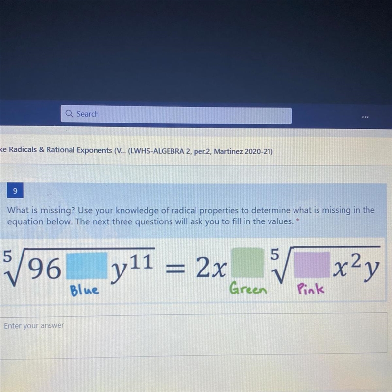 Find missona value in the equation below-example-1