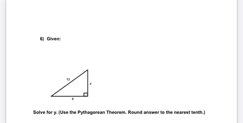 Solve Y, using the Pythagorean Theorem.-example-1