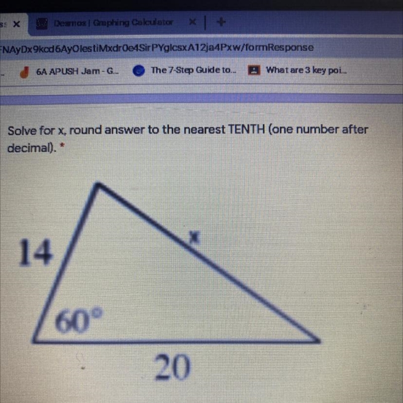 Solve for x round to the nearest tenth-example-1