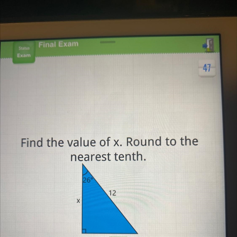 Find the value of x. Round to the nearest tenth.-example-1