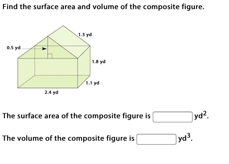 Find the surface area and volume of the composite figure-example-1