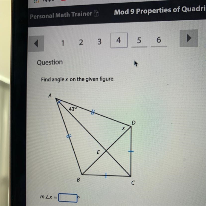 Find angle X on the given figure. m-example-1