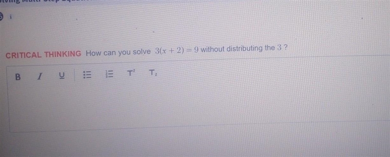 How can you solve 3(x + 2) = 9 without distributing the 3 ?​-example-1