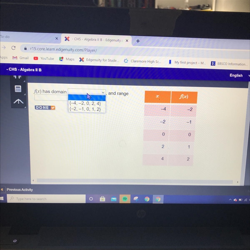 F(x) has domain , and range-example-1