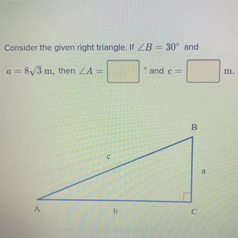 Plz help!! Consider the given right triangle.-example-1