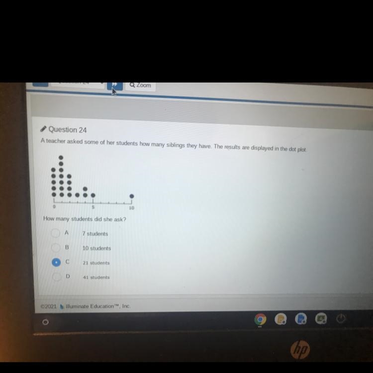 Question 24 A teacher asked some of her students how many siblings they have. The-example-1