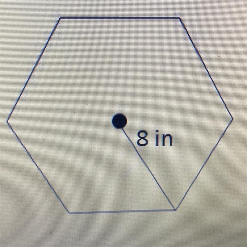 20 points!!!! Find the area of the regular hexagon. Round to the nearest hundredth-example-1