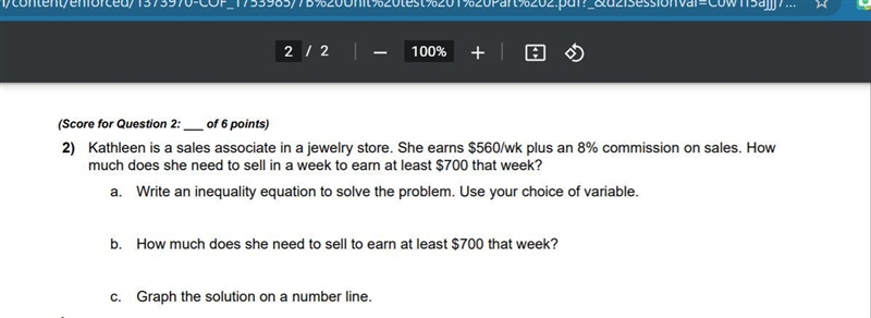 PLEASE HELP FAST!!! WORTH 50 POINTS!!! Kathleen is a sales associate in a jewelry-example-1