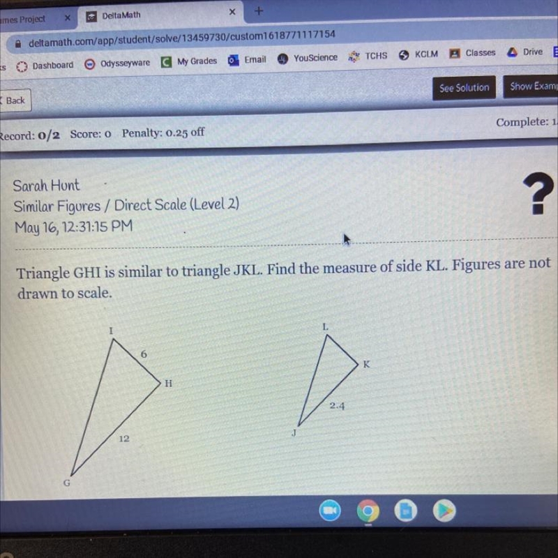 Triangle ABC is similar to triangle DEF. Find the measure of side EF. Figures are-example-1