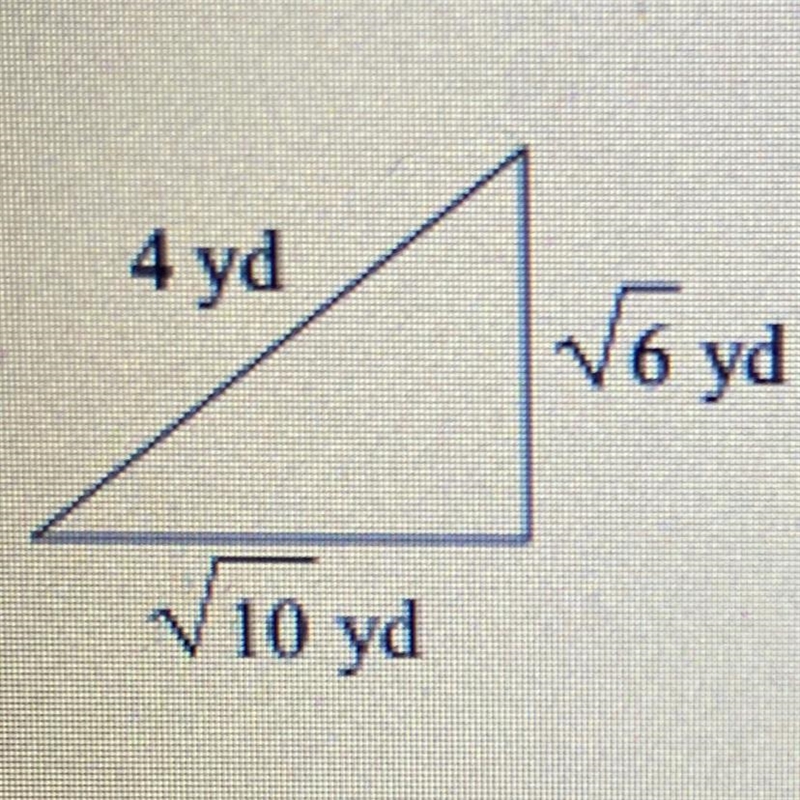 State if this triangle is a right triangle, using Pythagoras.-example-1