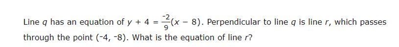 I got y=9/2x-26 for this problem..Is it right? Just double checking.-example-1