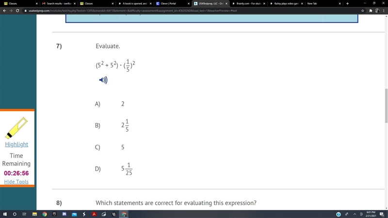 Which statement are correct for evaluting this expression-example-1