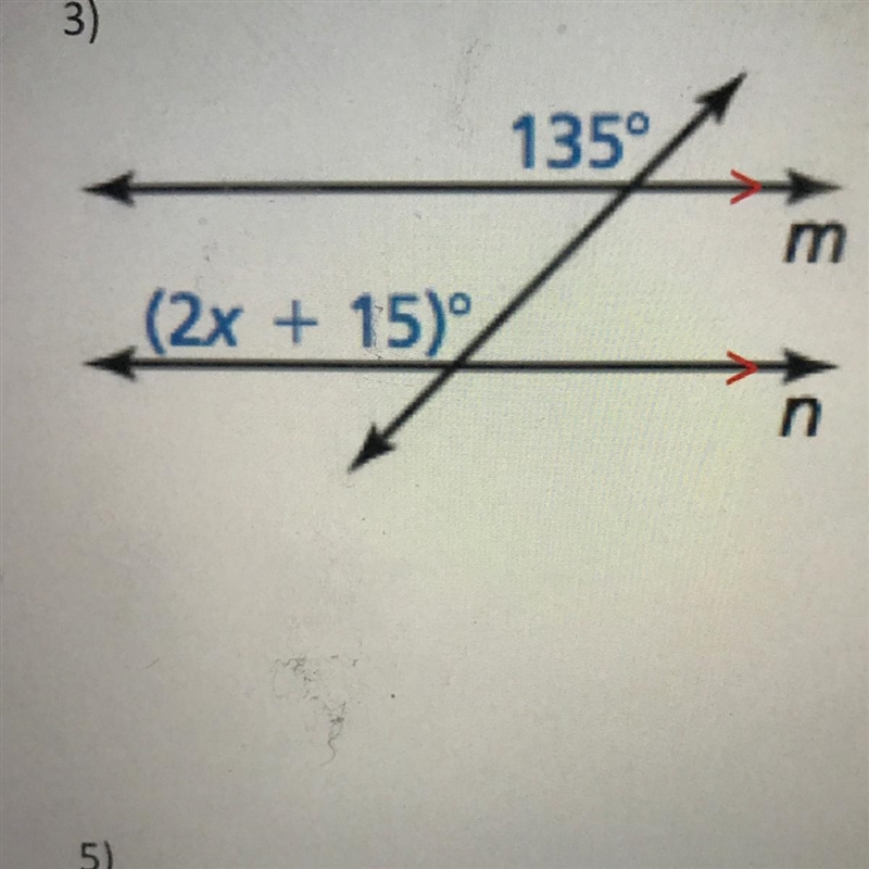 Lines m and n are parallel solve for the following values of x. Tell which theorem-example-1