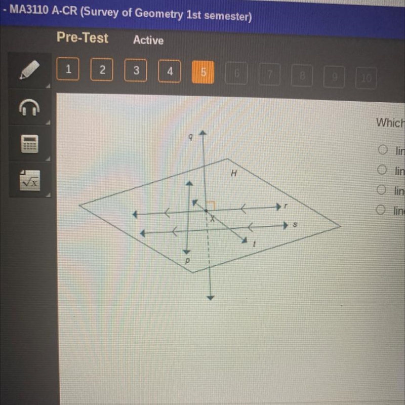 Which line is parallel to line r?-example-1